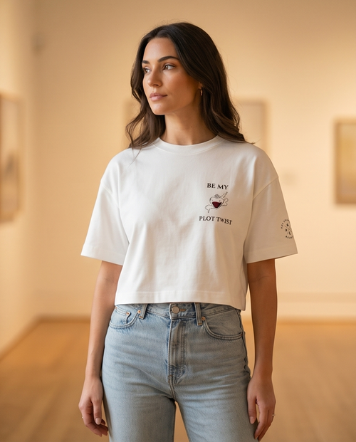 Be my Plot Twist – T-Shirt Cropped weiß