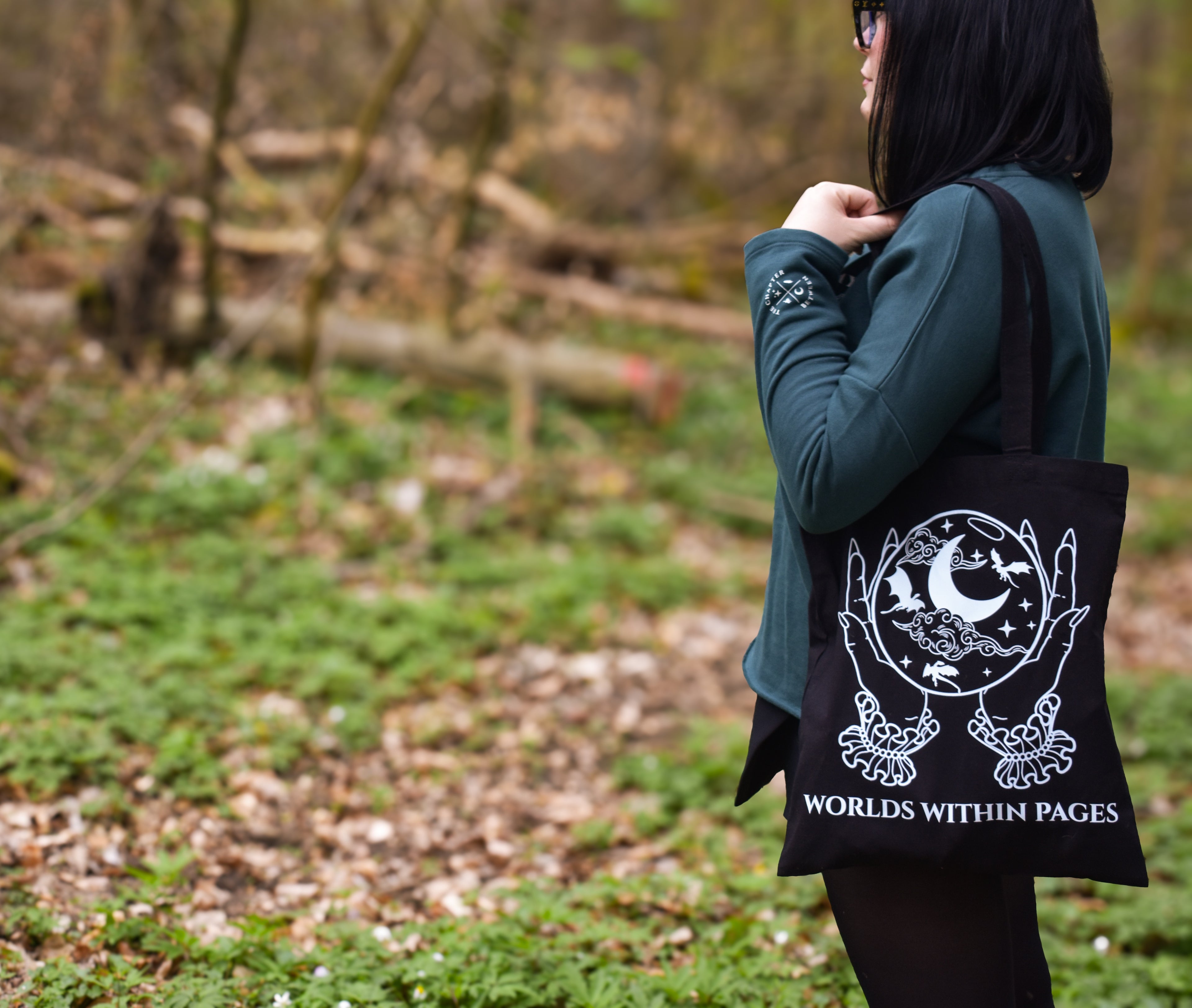 Worlds within Pages - Tote Bag schwarz