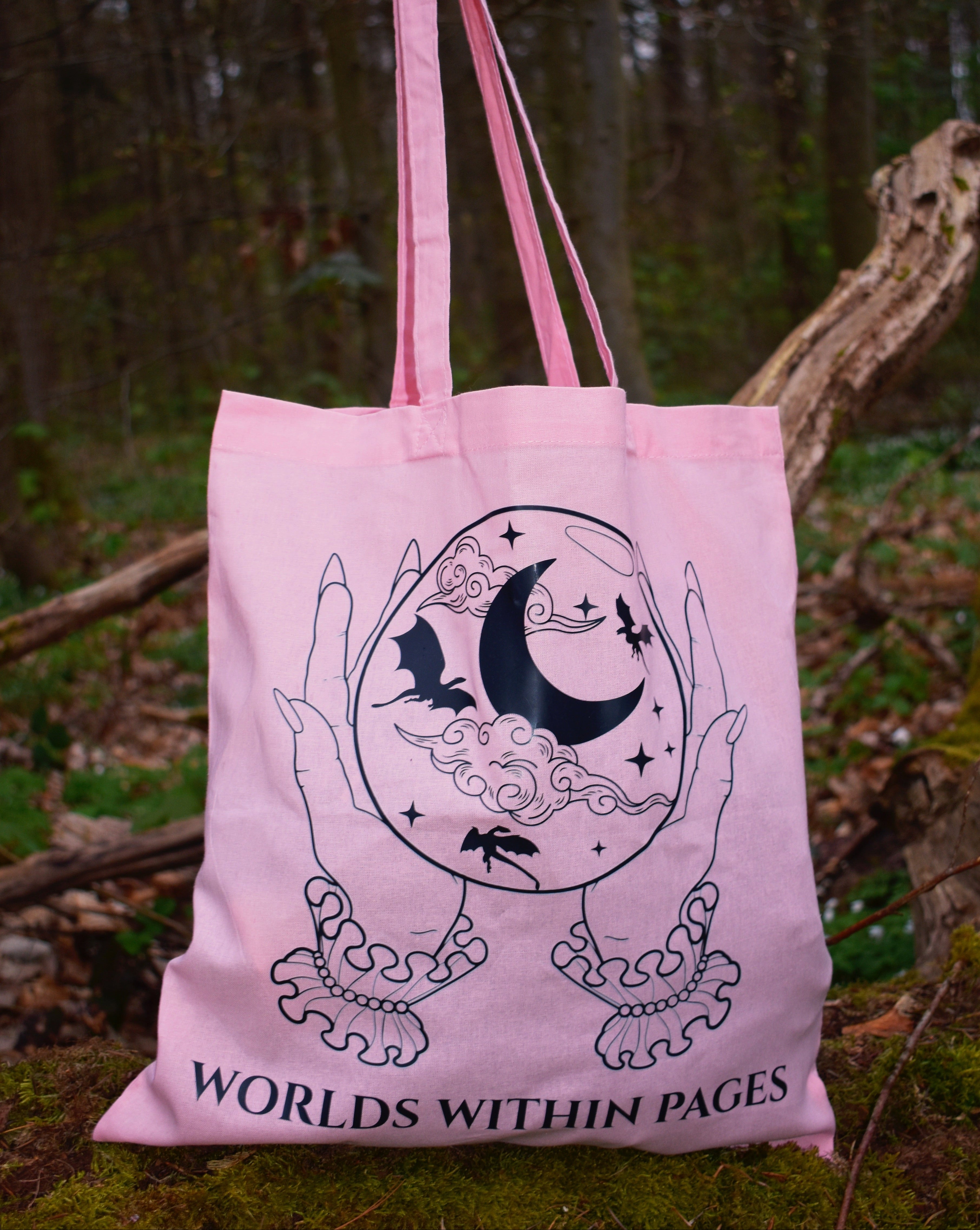 Worlds within Pages - Tote Bag rosa